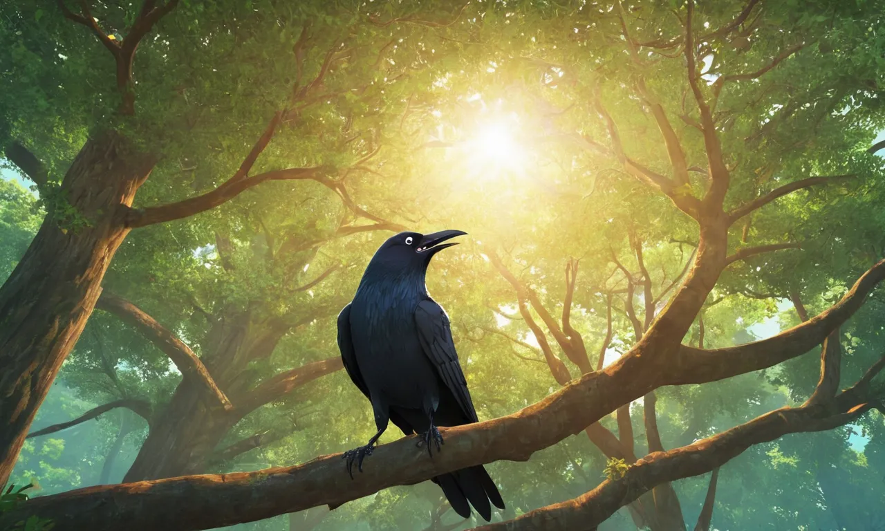 a black bird sitting on top of a tree branch