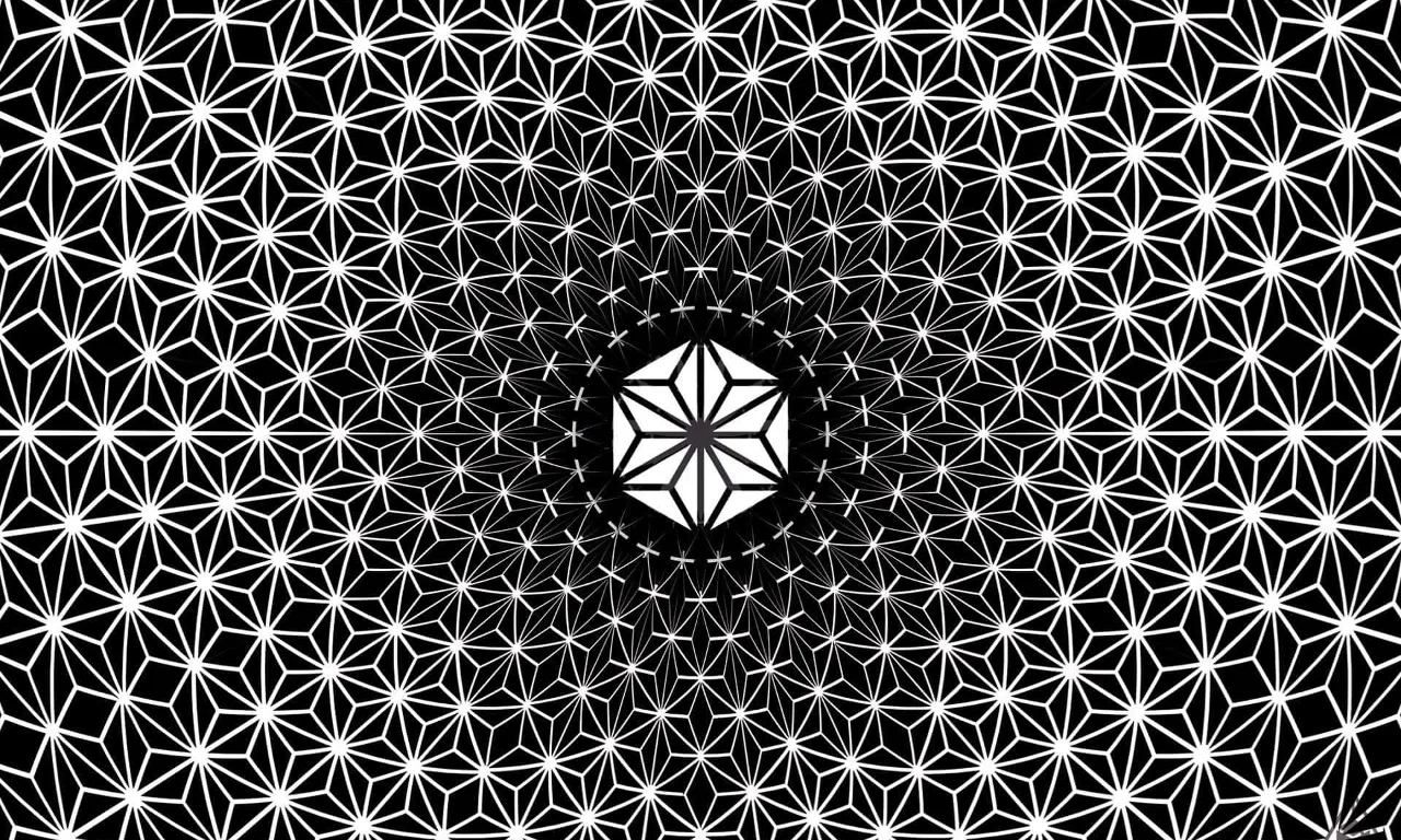 a black and white image of a geometric design