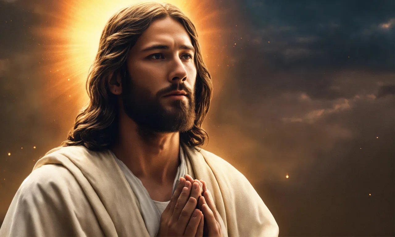 jesus with his hands folded in prayer