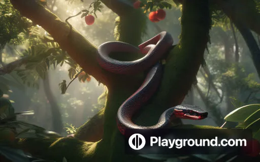 a snake in the middle of a forest