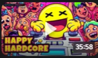 a video game with a smiley face surrounded by people