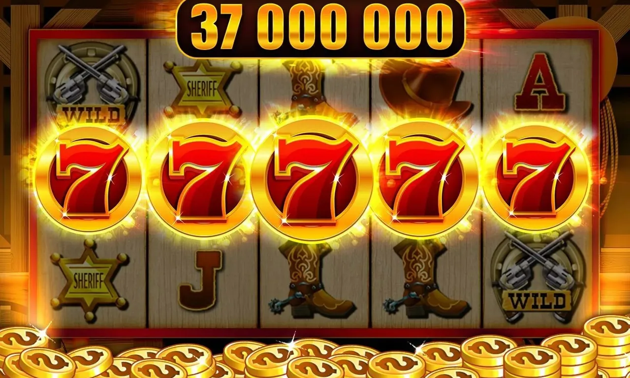 a slot machine with a lot of gold coins