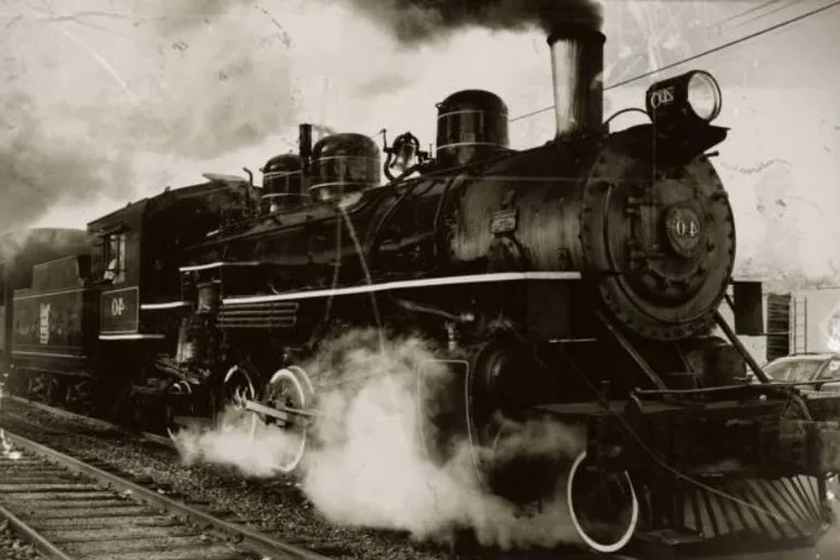 Night, fog. Zanetti's ghost train, travelling on non-existent tracks across the crossing. And a railway clerk stands with his back to the camera and watches this ghost train. 