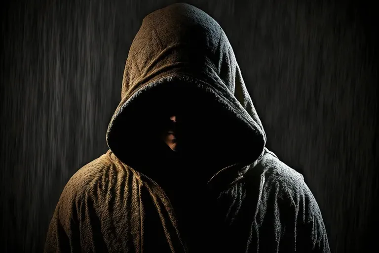 a person in a hooded jacket standing in the rain