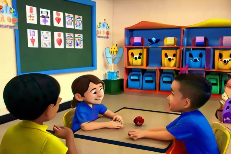 a group of children sitting around a table