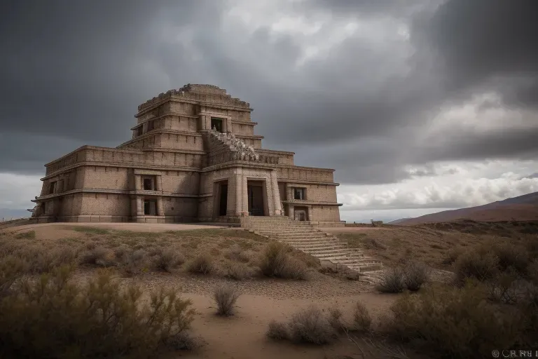 a very large building in the middle of a desert