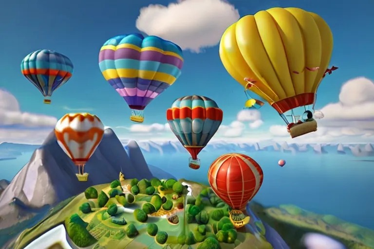 a bunch of hot air balloons flying in the sky