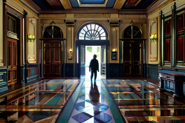 a man standing in a doorway of a building