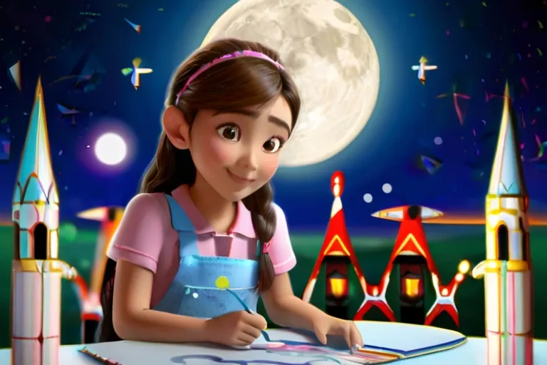 "With her magical paintbrush in hand, Luna realized that the power of imagination and creativity could make any dream come true."

