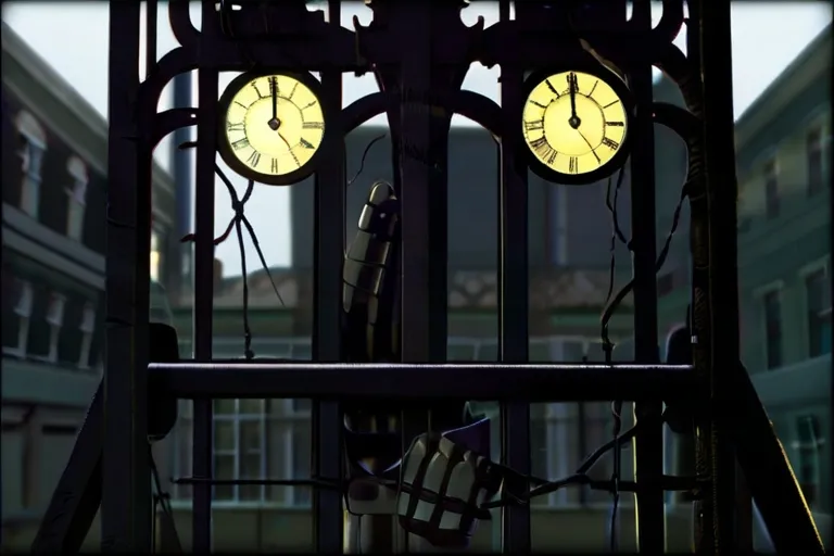 a clock tower with two clocks on each of it's sides