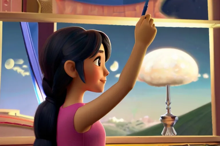 "With her magical paintbrush in hand, Luna realized that the power of imagination and creativity could make any dream come true."

