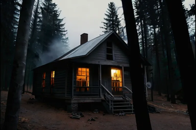 "Realizing the cabin was the final resting place of those lost souls, Sarah felt a chill of dread."