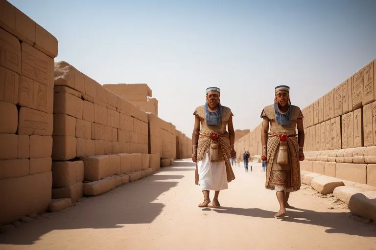 two men standing in front of a stone wall