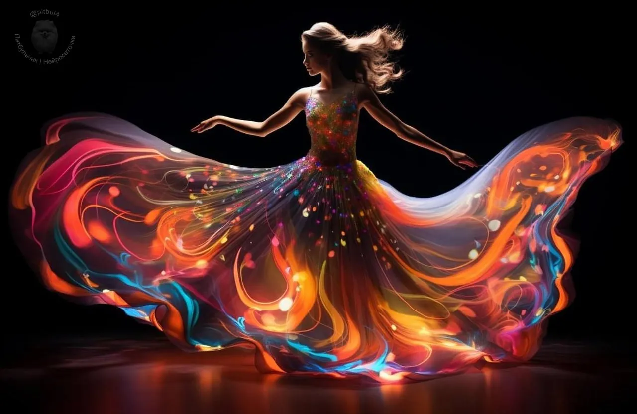 a woman in a colorful dress is dancing