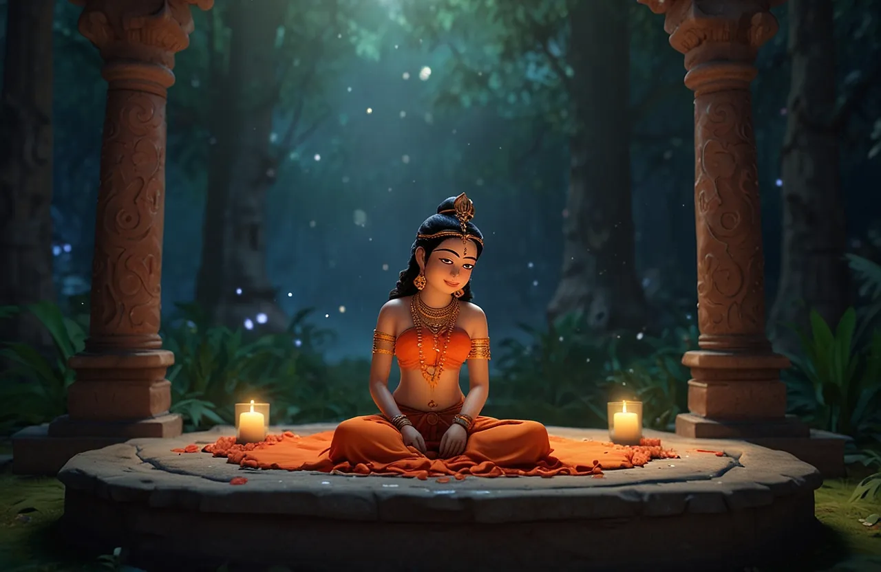  "In a magical world, the loving goddess Parvati creates a child from sandalwood paste..."