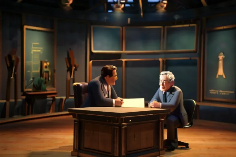 Studio setting with the host seated, discussing the discovery with a historian.