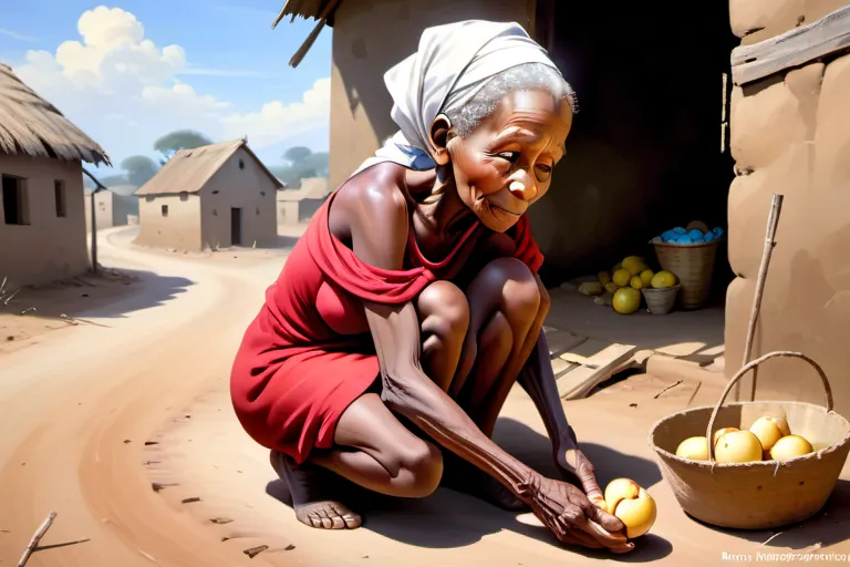 a woman kneeling down next to a basket of apples