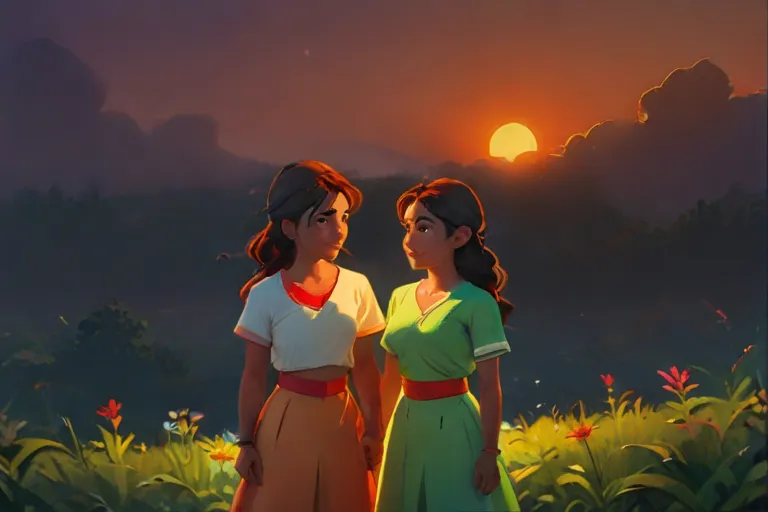 As the sun sets on the horizon, casting a warm glow over the land, Pratyusha, Sadhika, and Bhargavi stand together, their silhouettes illuminated by the fading light, their hearts filled with hope for a future filled with peace, harmony, and the promise of redemption.