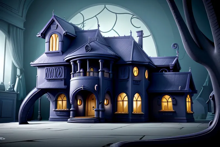 The house transforming into a monstrous entity, its walls twisting and contorting in a terrifying display of power]