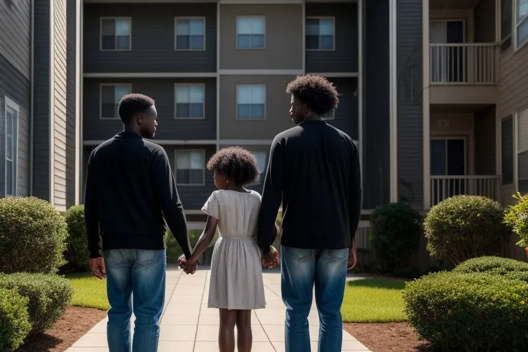 a couple of people that are standing in front of a building