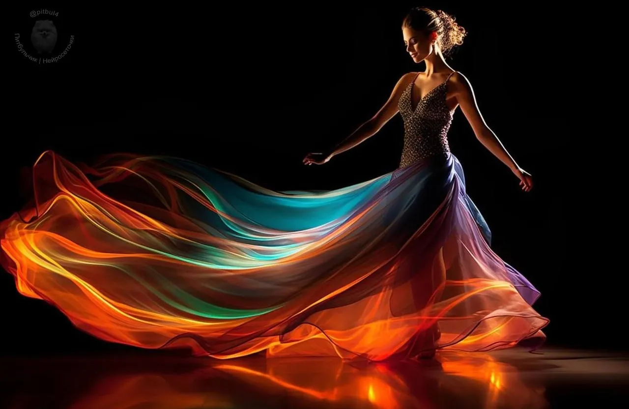 a woman in a colorful dress is dancing