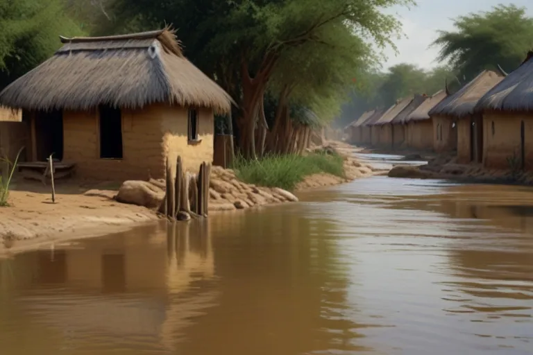 a small village on the edge of a body of water