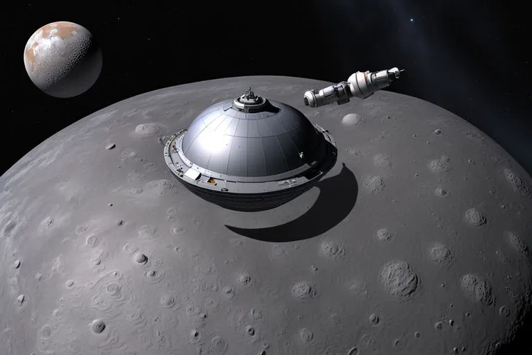 an artist's rendering of a space station on the moon