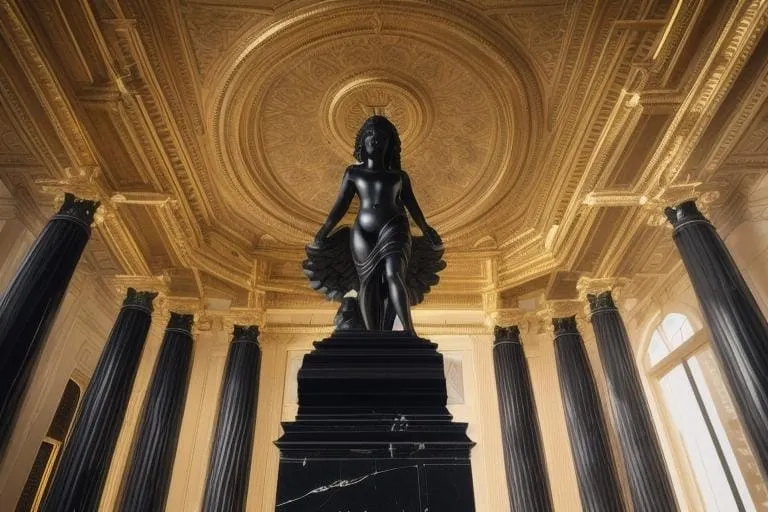 a statue of a woman standing in a room