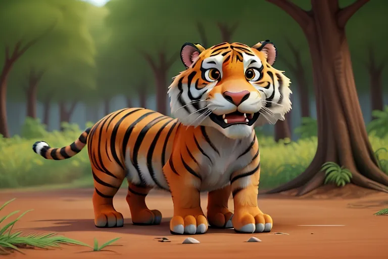 a tiger standing in the middle of a forest