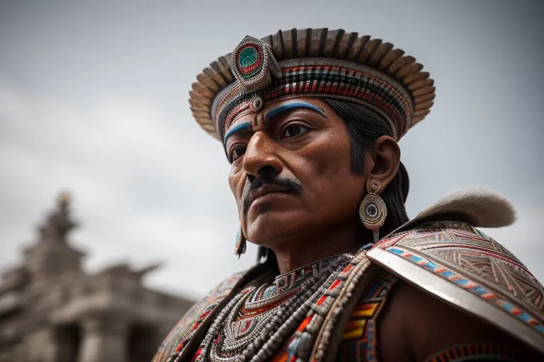 a man dressed in a native american costume