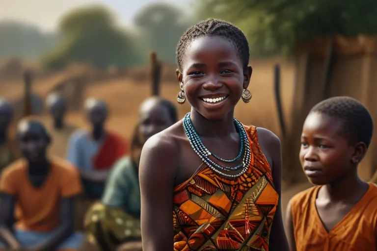 a young girl standing next to a young boy