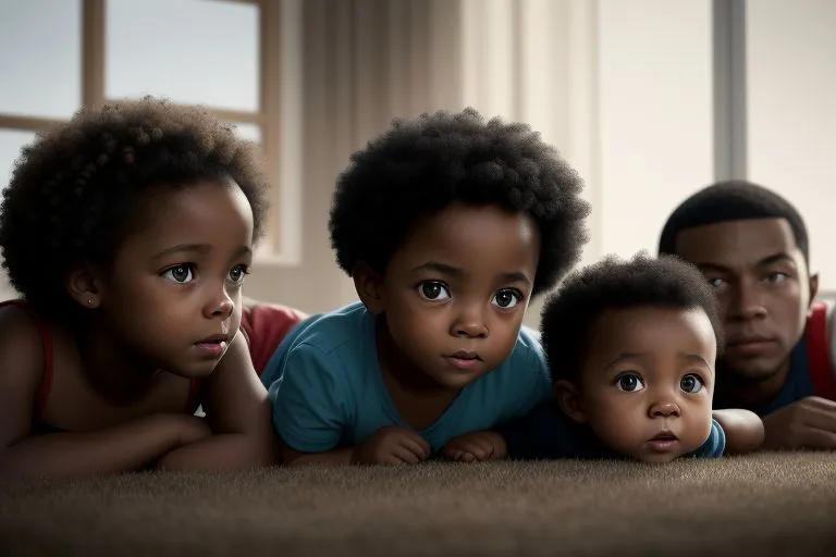 a group of children laying on the floor