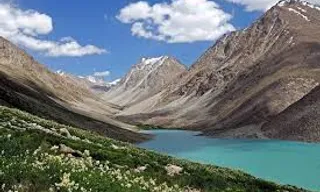 a lake in the middle of a mountain range