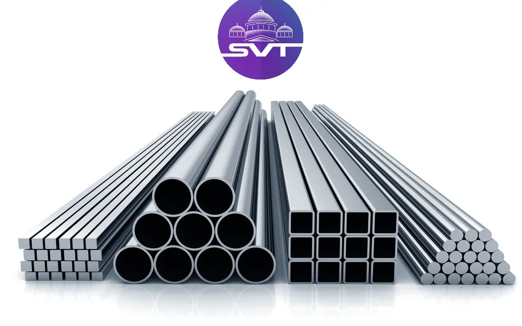 a stack of steel pipes with the tv2 logo in the background
