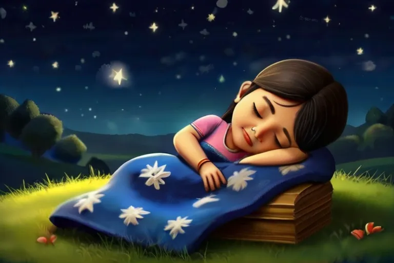 a painting of a girl sleeping on a blanket