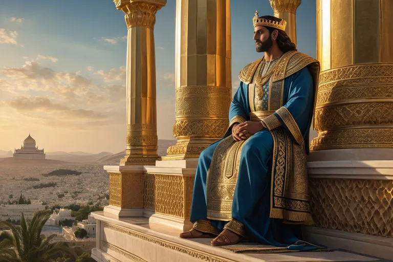 a man in a blue outfit sitting on a ledge