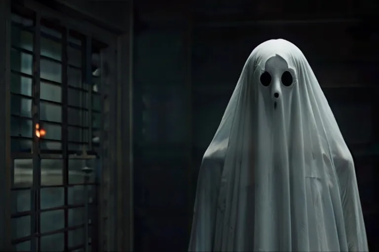 a ghost standing in front of a window