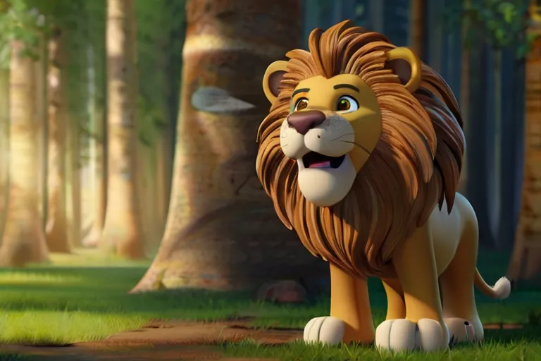  "Meet Leo, the Lion, known for his bravery and noble heart. His roar can be heard echoing through the trees, a symbol of strength and courage."