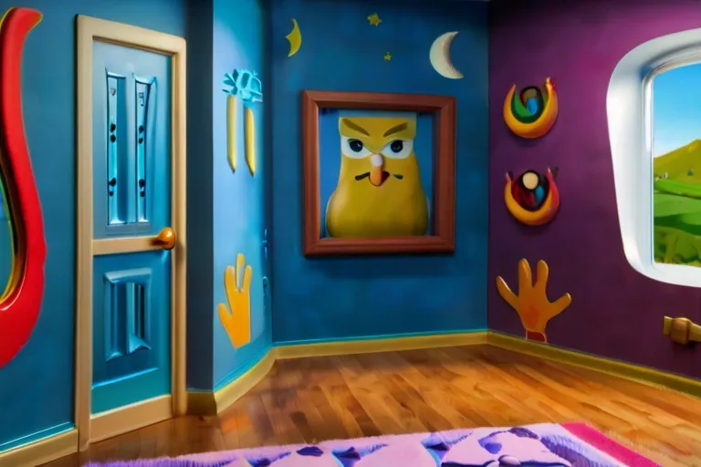 "Feeling adventurous, Luna painted a door on her bedroom wall."

