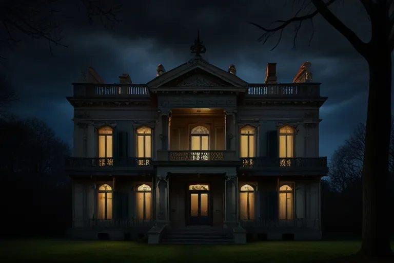 "As dusk falls, Emily, a curious and adventurous young woman, approaches an old, abandoned mansion. The mansion stands silent and foreboding, its ornate facade hinting at mysteries hidden within."