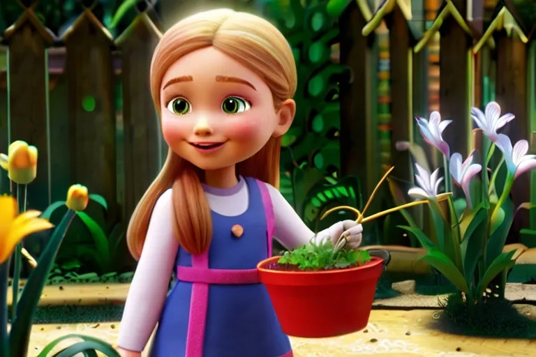 "Back in her own garden, Lily planted a magical seed given by her new friends. 