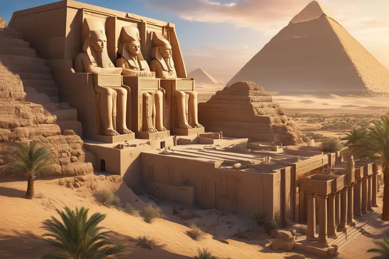 an artist's rendering of the great temple of giza