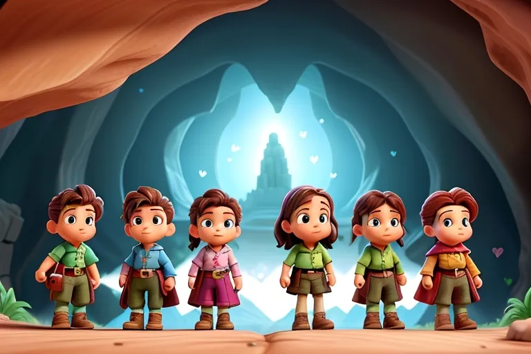  With hearts full of courage, they embark on a journey to unlock the secrets of the cave.