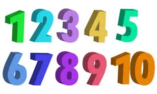 a set of numbers that are multicolored