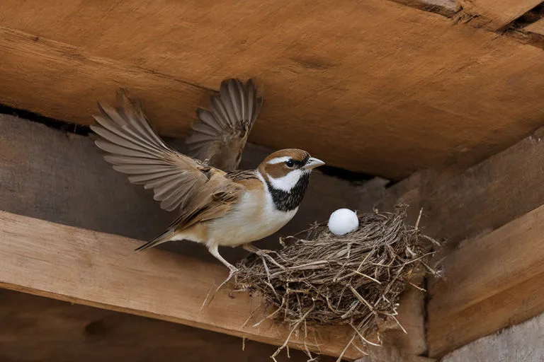 eggs in sparrow's nest, 3d animation