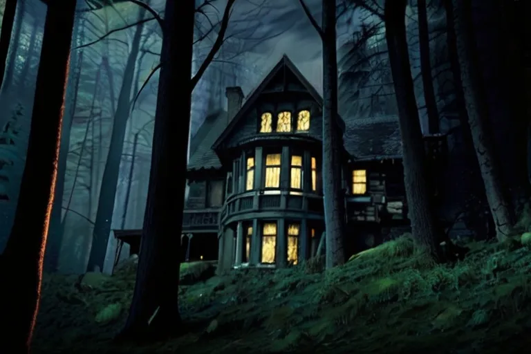 Once upon a moonlit night, Dr. Edward Blackwood, a renowned archaeologist, inherited an ancient bungalow nestled deep within the dense woods of Raven's Hollow. The bungalow, known as Blackwood Manor, had been abandoned for decades and was rumored to be cursed.

