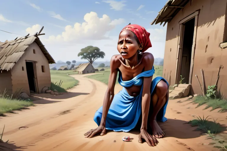 a painting of a woman sitting on a dirt road