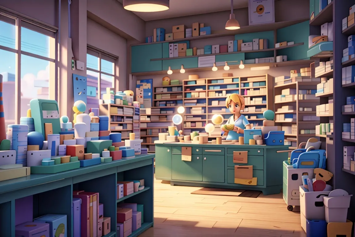 Pharmacy with lots of medicine and clean