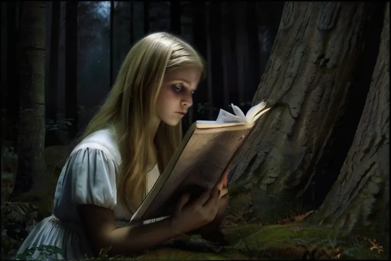 "Reading the journal, Sarah learned of the lost souls and the haunting history of the Whispering Woods."