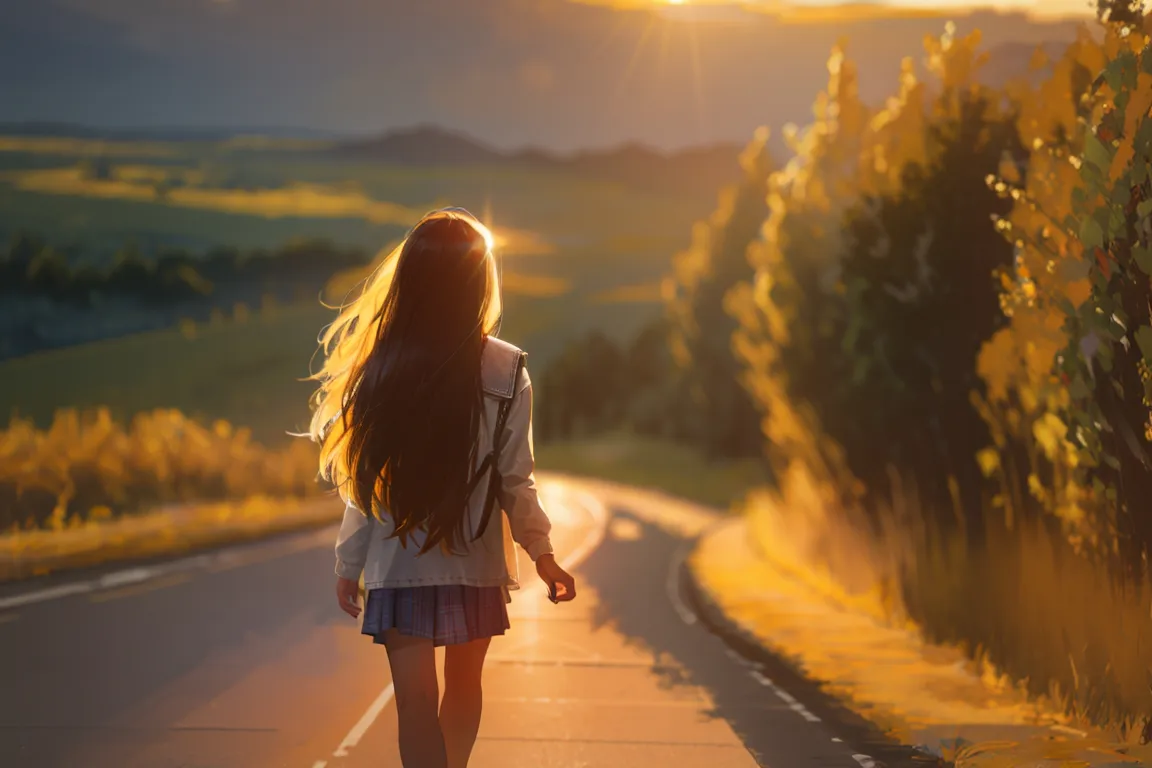 sky, people in nature, plant, light, flash photography, orange, happy, sunlight, grass, atmospheric phenomenon